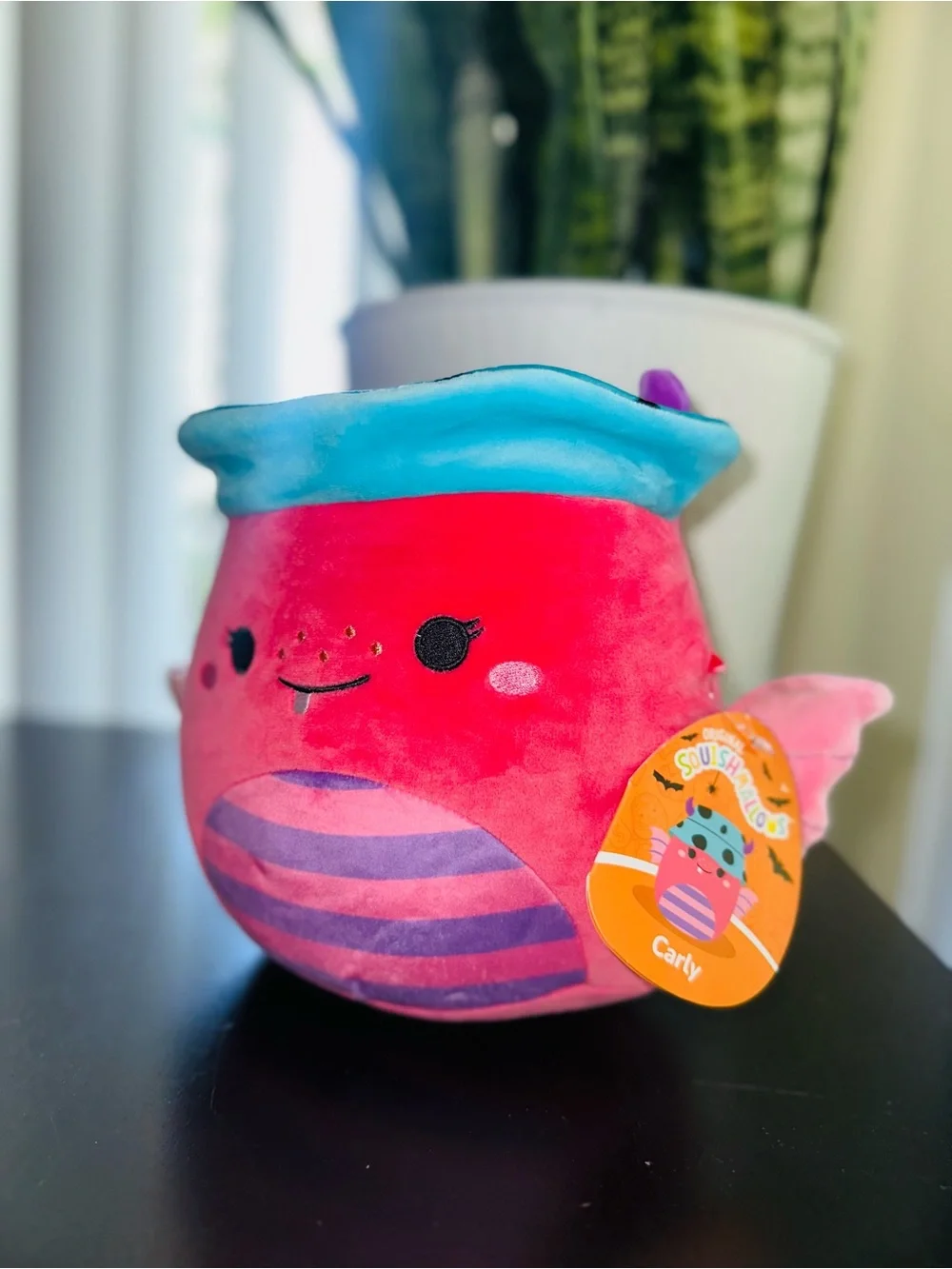 Squishmallows Pink and Teal Striped Winged Plush